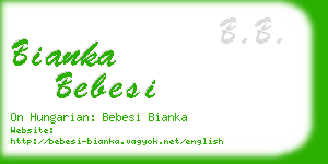 bianka bebesi business card